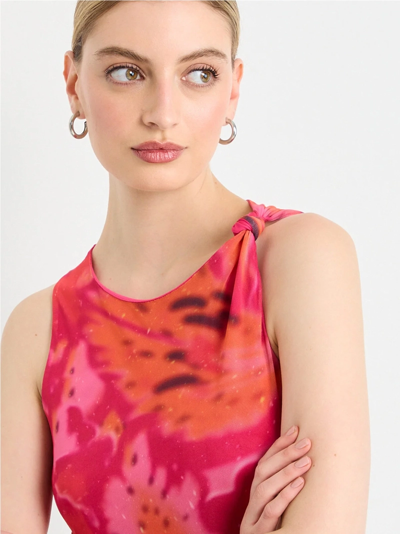 POLERA MUJER IO MALLA ESTAMPADA NUDO - 4
