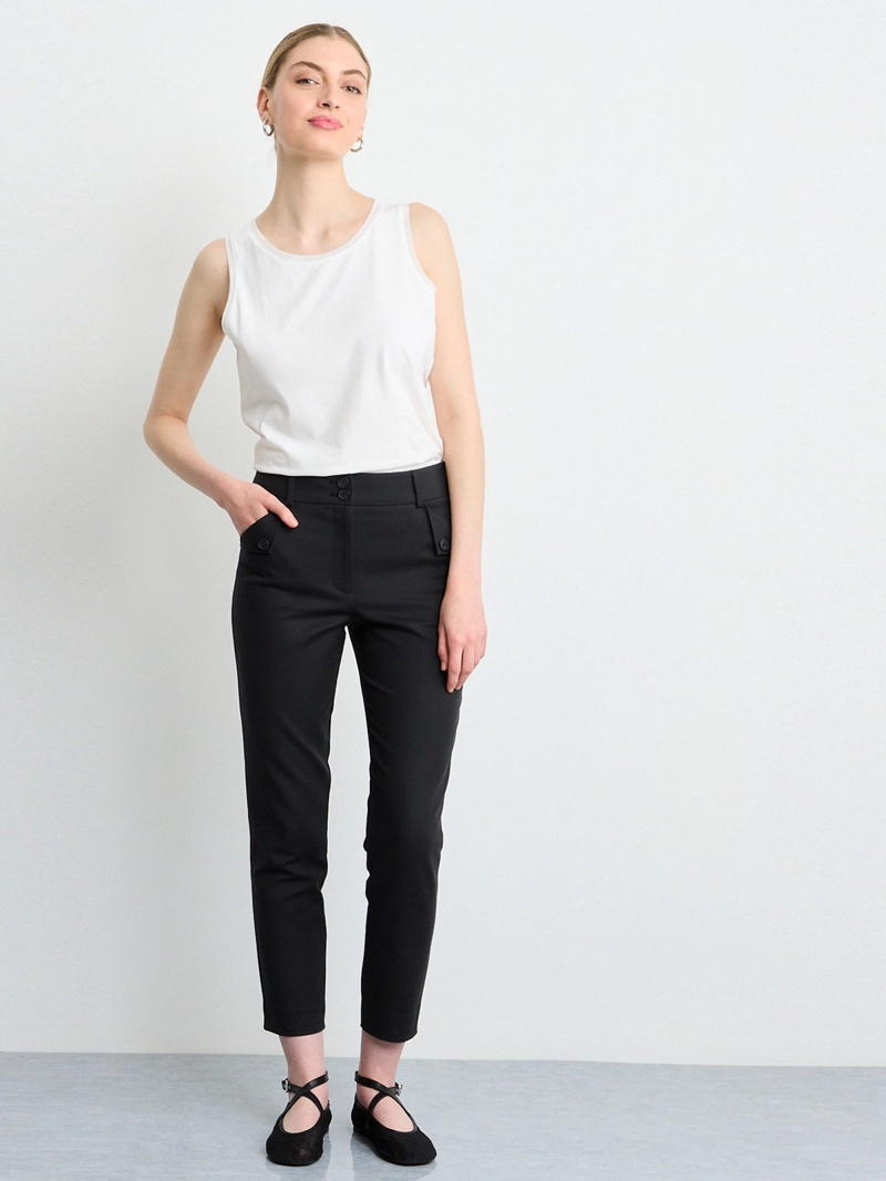 PANTALÓN MUJER IO SKINNY ALGODÓN BÁSICO GABARDINA - 4
