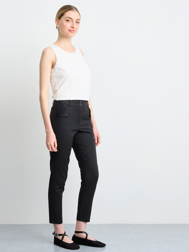 PANTALÓN MUJER IO SKINNY ALGODÓN BÁSICO GABARDINA - 5