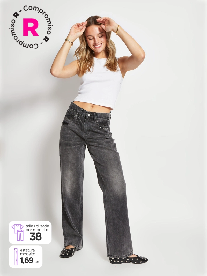 JEANS MUJER AEROPOSTALE ALGODÓN TACHAS - 1