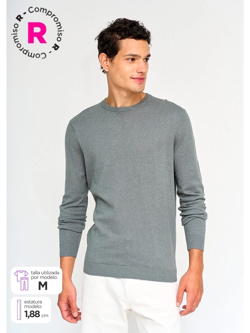 SWEATER HOMBRE MARQUIS ALGODÓN CUELLO REDONDO - 1