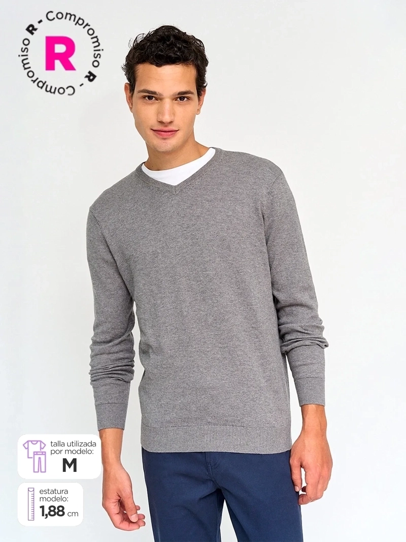 SWEATER HOMBRE MARQUIS ALGODÓN CUELLO EN V