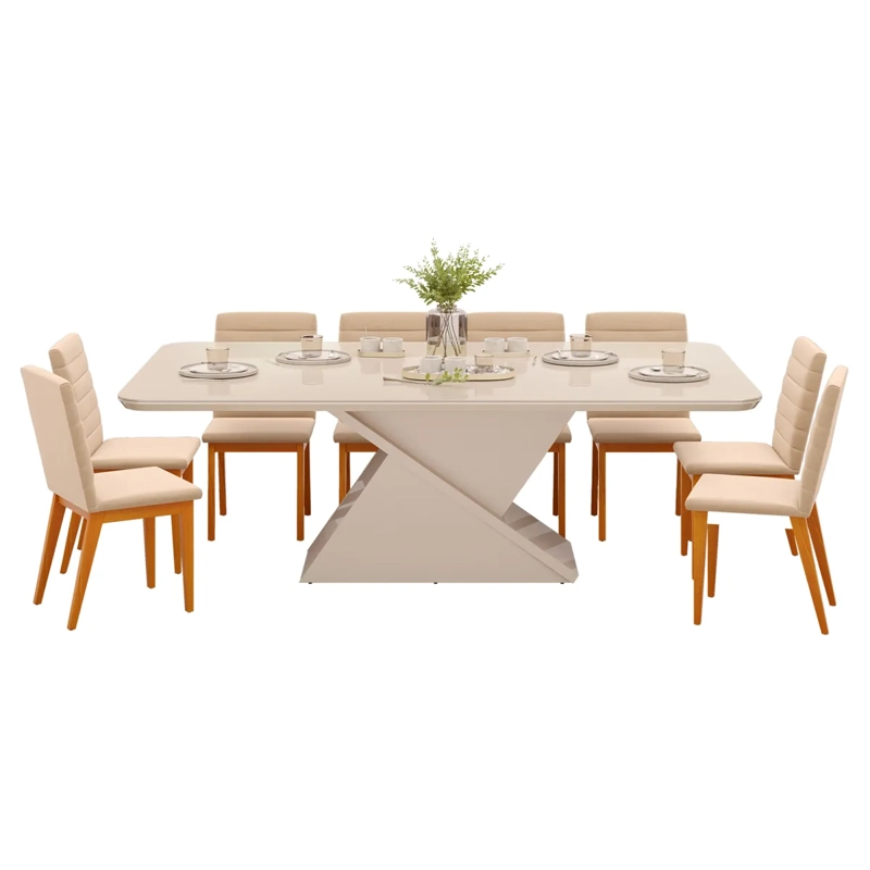 JUEGO DE COMEDOR DI PORETTI DESIGN SOFÍA 8S BEIGE - 1
