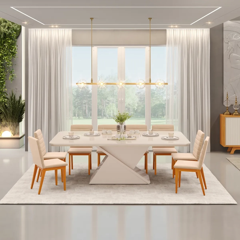 JUEGO DE COMEDOR DI PORETTI DESIGN SOFÍA 8S BEIGE - 4