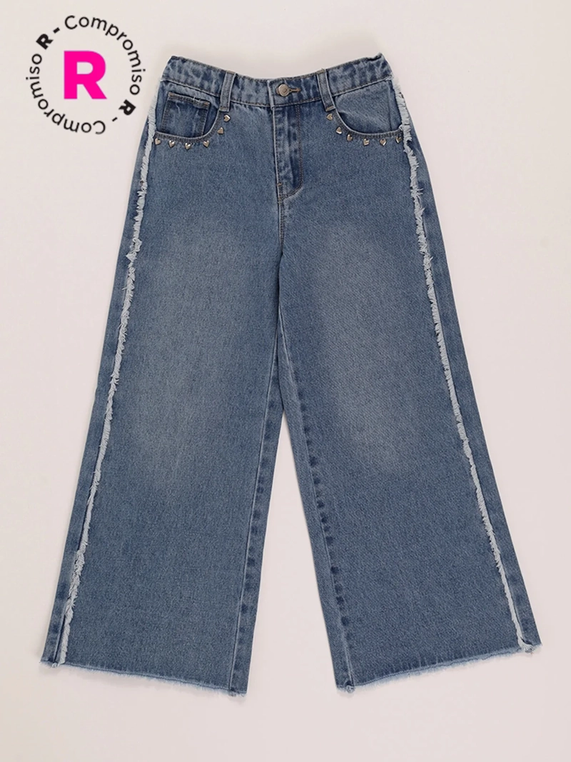 JEANS NIÑA HARVEST ALGODÓN FLECOS - 1