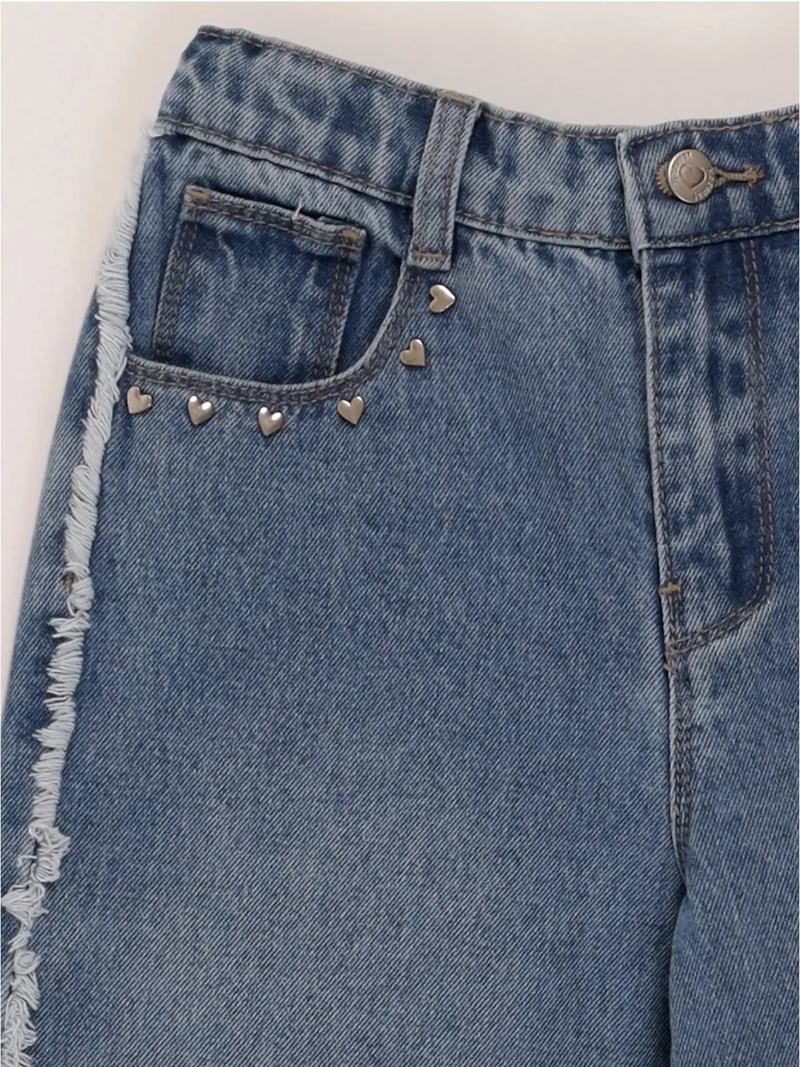 JEANS NIÑA HARVEST ALGODÓN FLECOS - 3