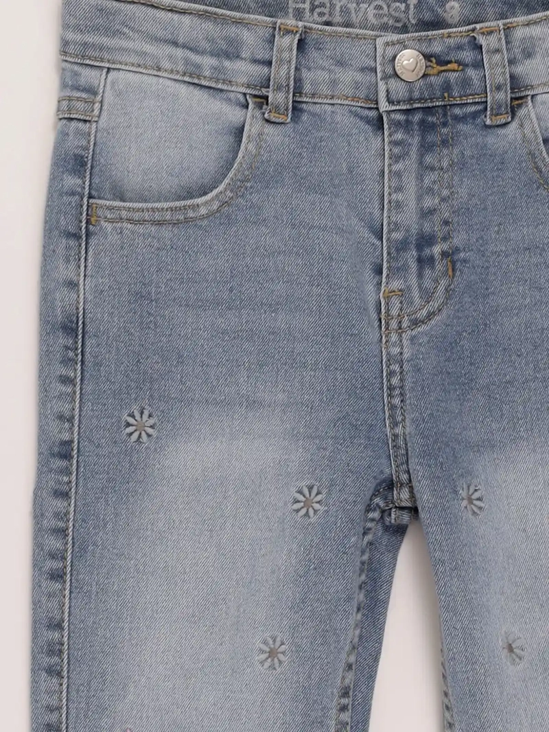 JEANS NIÑA HARVEST FLARE FLORES - 3