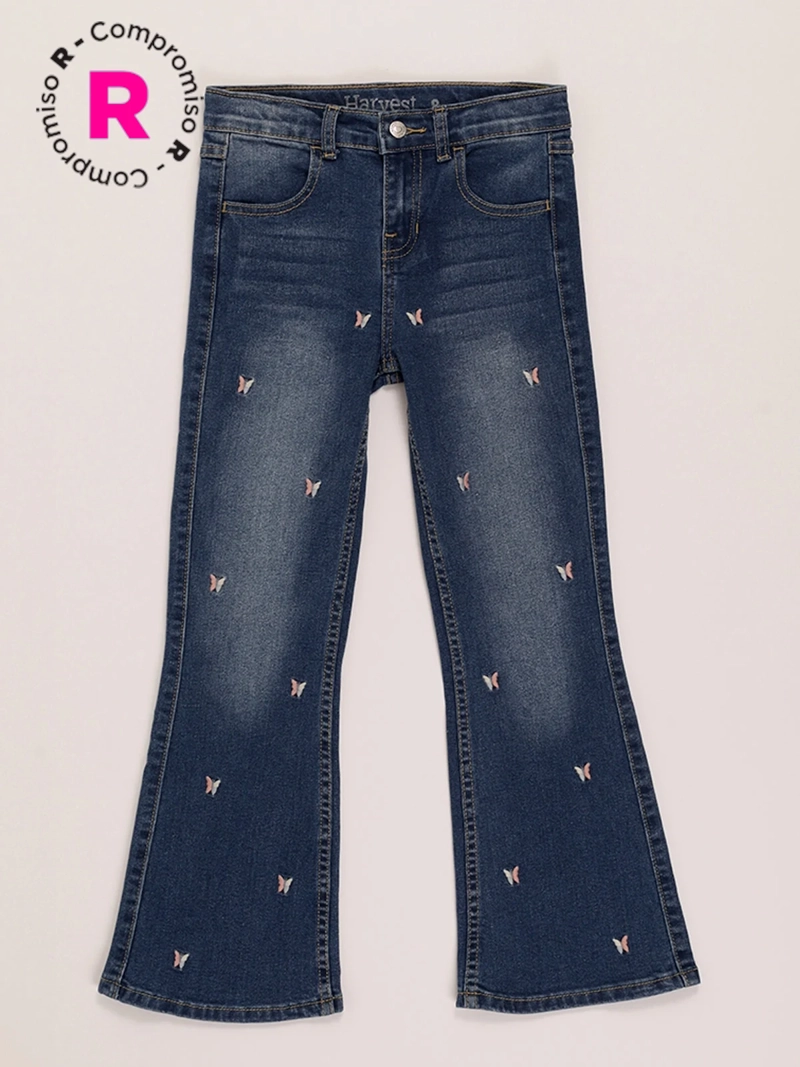 JEANS NIÑA HARVEST FLARE FLORES - 1