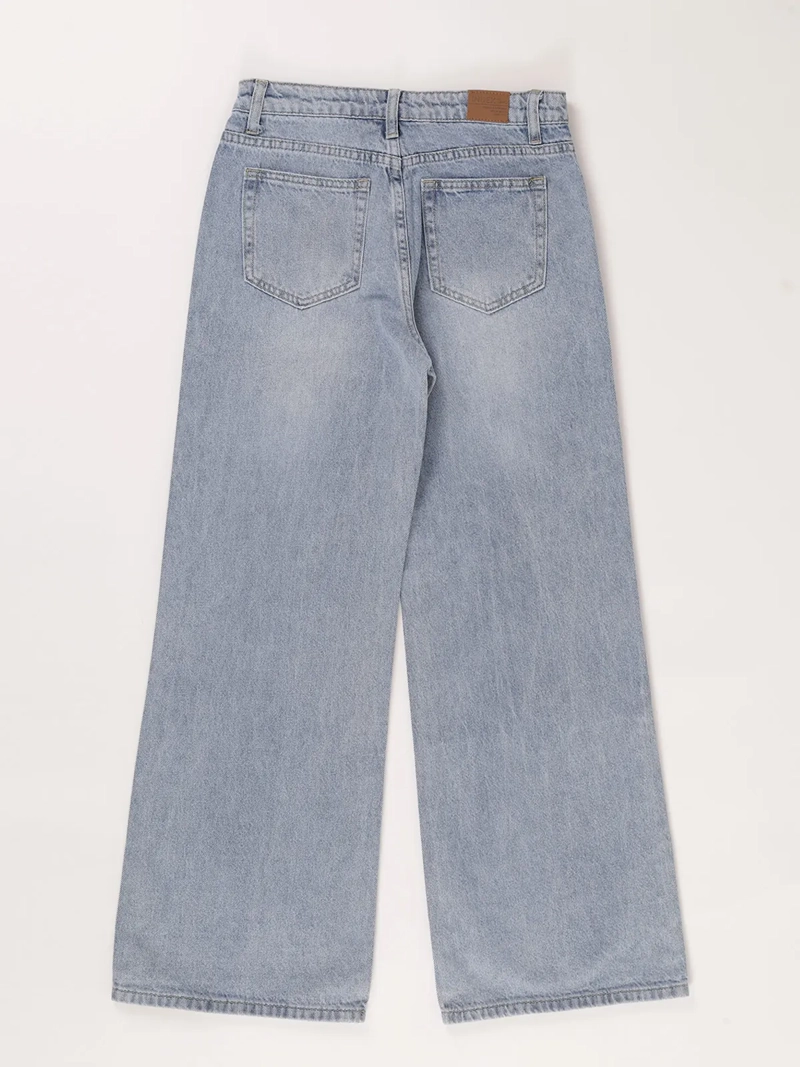 JEANS NIÑA INDEX ALGODÓN WIDELEG TACHAS - 2
