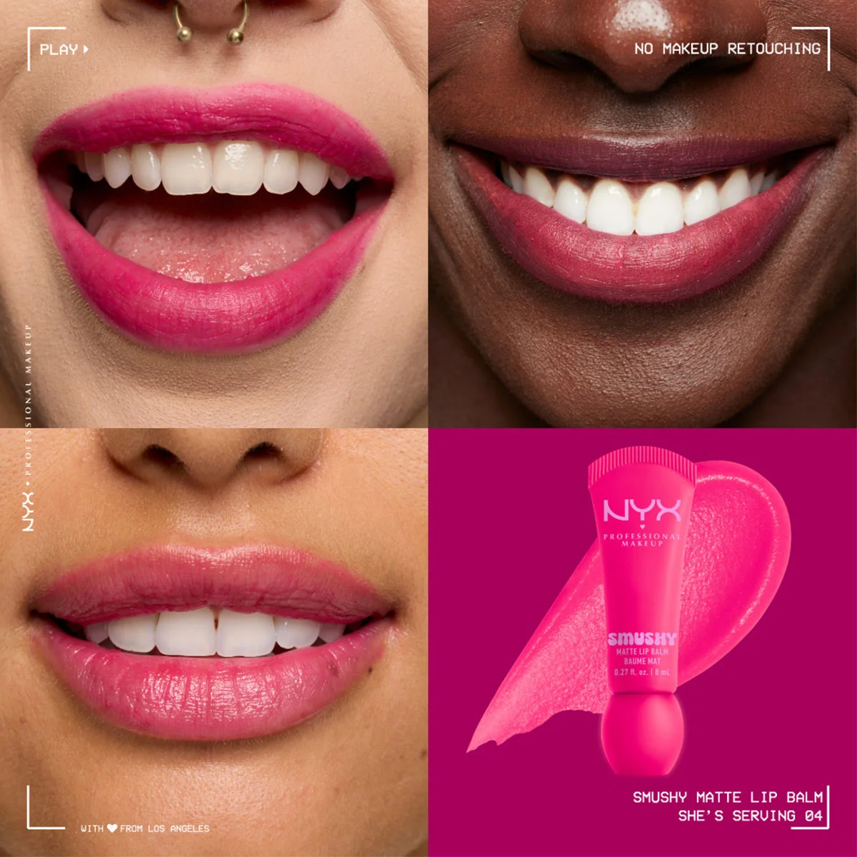 BRILLO LABIAL NYX SMUSHY MATTE LIP BALM SASSY - 7