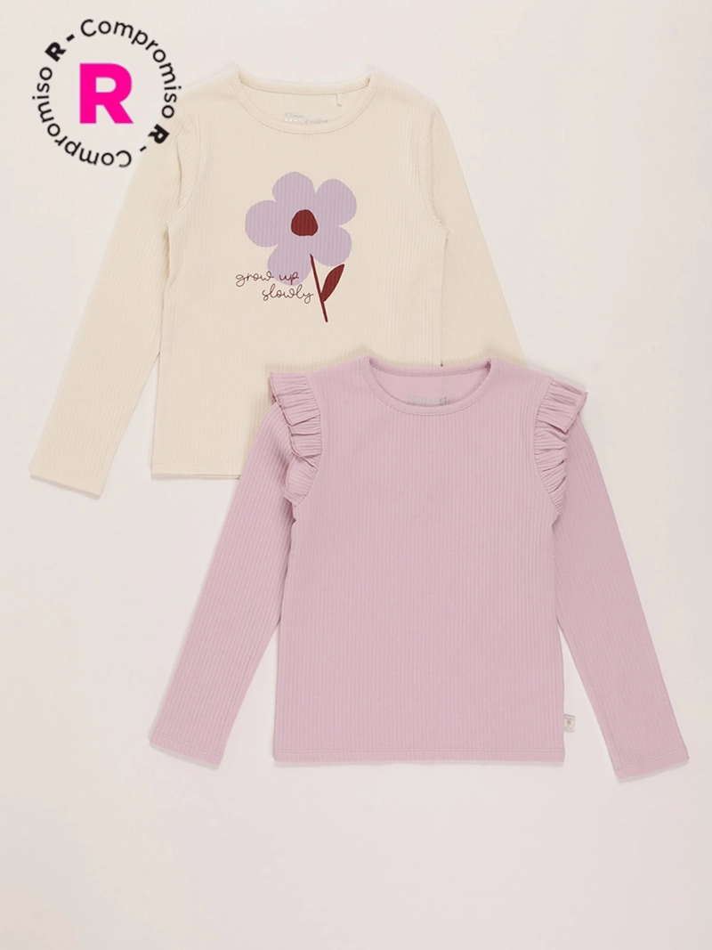 POLERA MANGA LARGA NIÑA HARVEST BIPACK