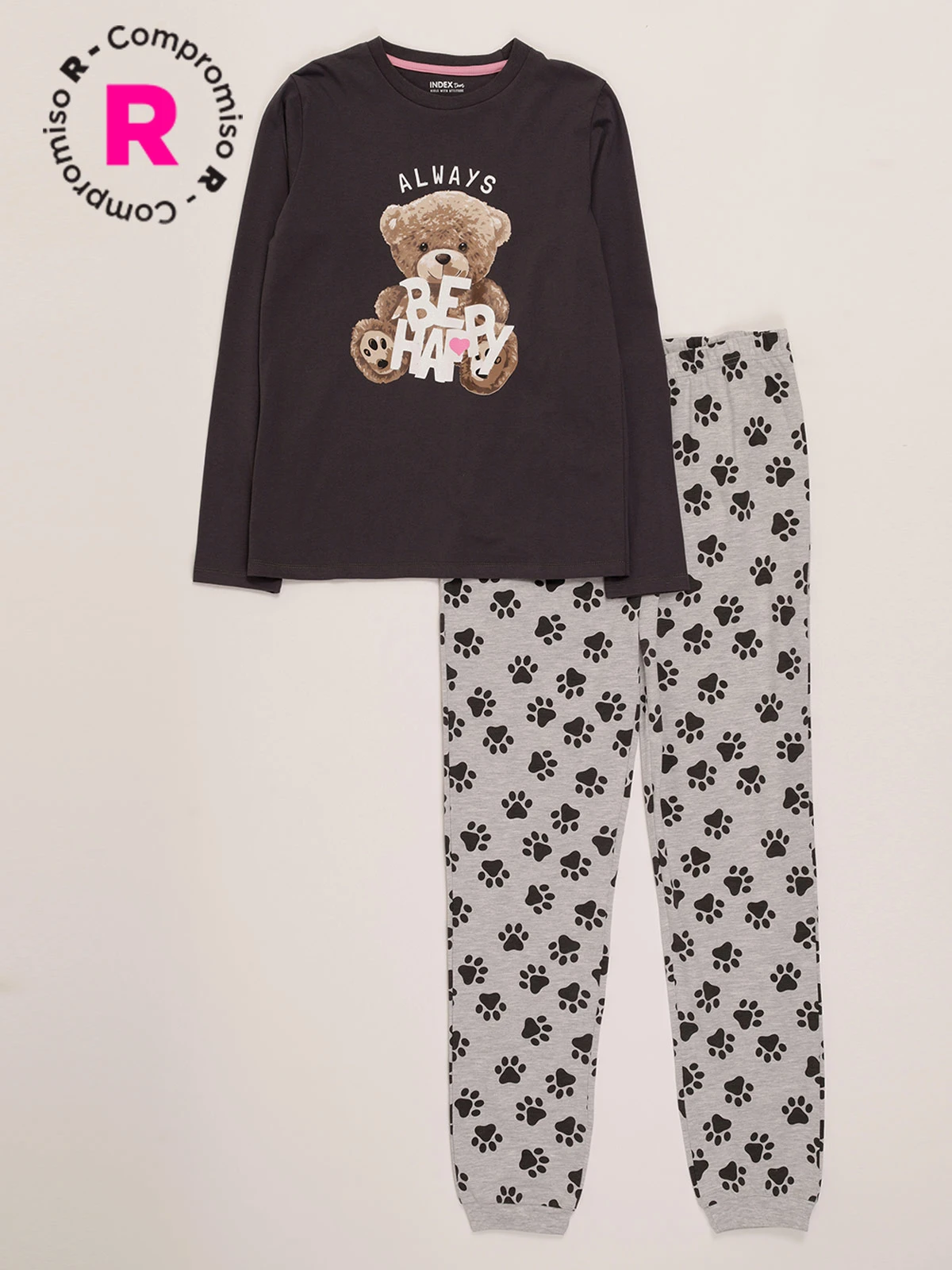 PIJAMA NIÑA M6T INDEX BEAR MANGA LARGA - 1