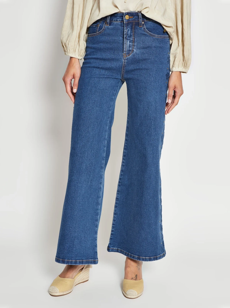 JEANS MUJER TATIENNE ALGODÓN WIDELEG BORDADO - 2