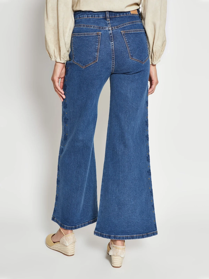 JEANS MUJER TATIENNE ALGODÓN WIDELEG BORDADO - 3
