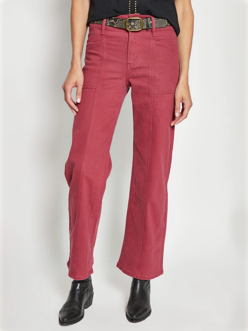 PANTALÓN MUJER TATIENNE ALGODÓN STRAIGHT CINTURÓN SERPIENTE - 2