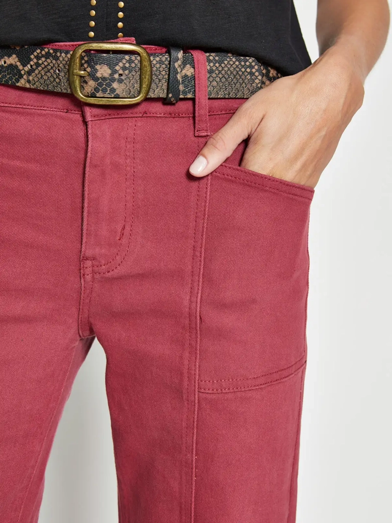 PANTALÓN MUJER TATIENNE ALGODÓN STRAIGHT CINTURÓN SERPIENTE - 4