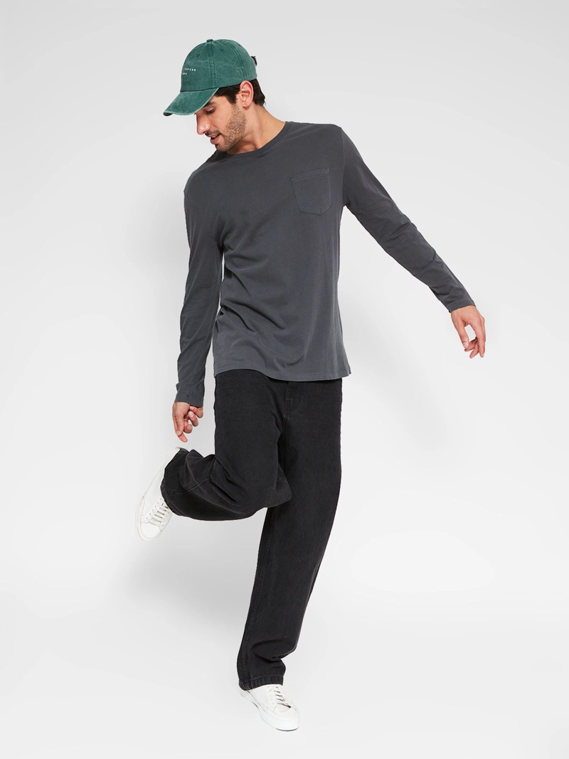 POLERA HOMBRE HALF ALGODÓN MANGA LARGA LAVADA - 4