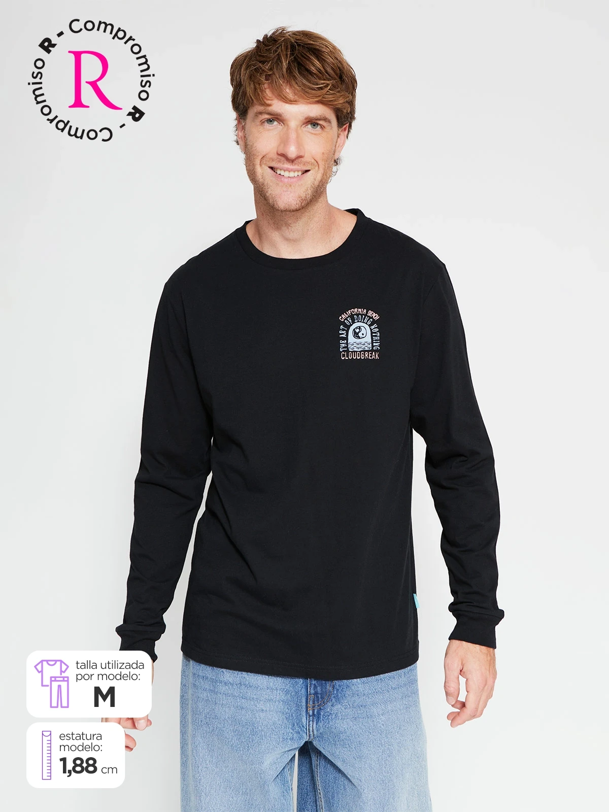 POLERA HOMBRE CLOUDBREAK ALGODÓN MANGA LARGA PRINT
