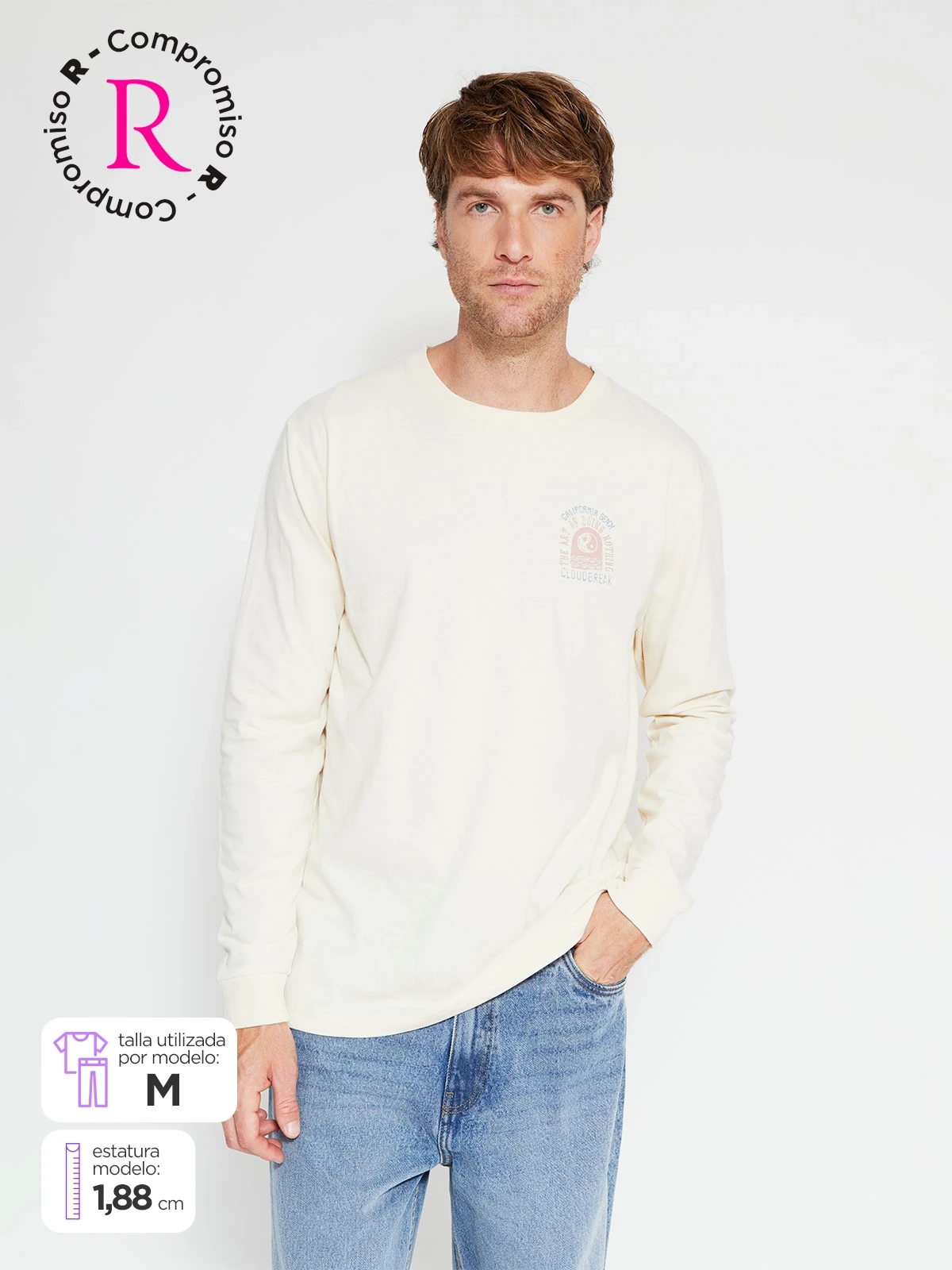 POLERA HOMBRE CLOUDBREAK ALGODÓN MANGA LARGA PRINT - 1