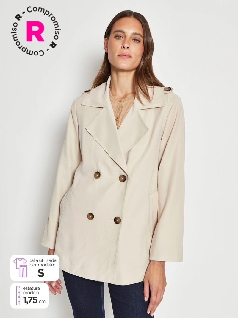 CHAQUETA MUJER CACHAREL TRENCH CORTO - 1