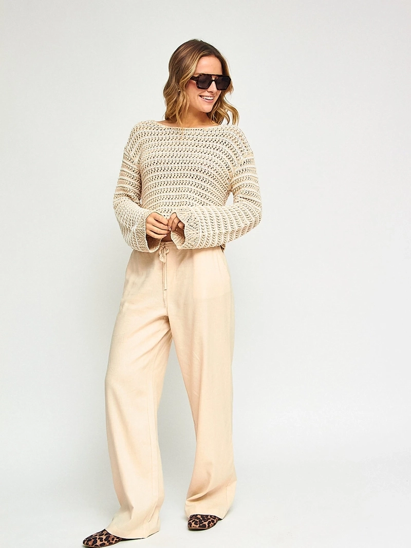 SWEATER MUJER INDEX ALGODÓN MANGA LARGA CALADO - 4