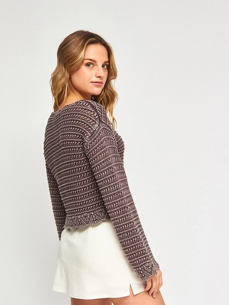 SWEATER MUJER INDEX ALGODÓN MANGA LARGA CALADO - 2