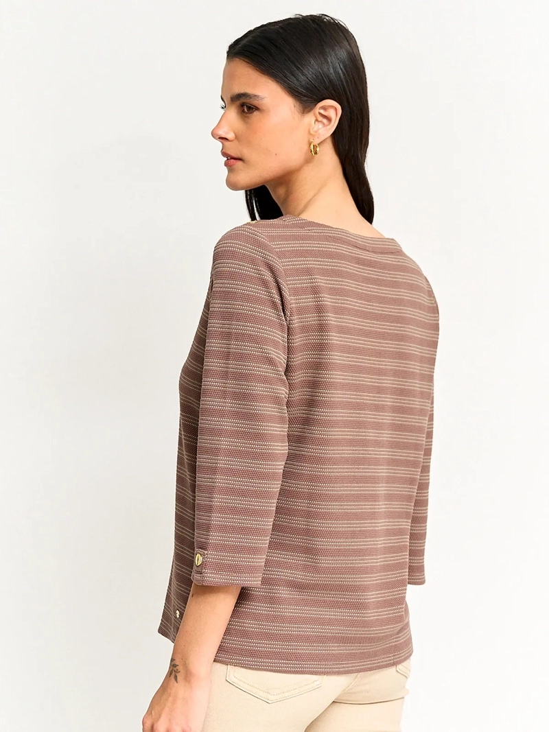 POLERA MUJER CACHAREL MANGA 3/4 TEXTURADA - 2
