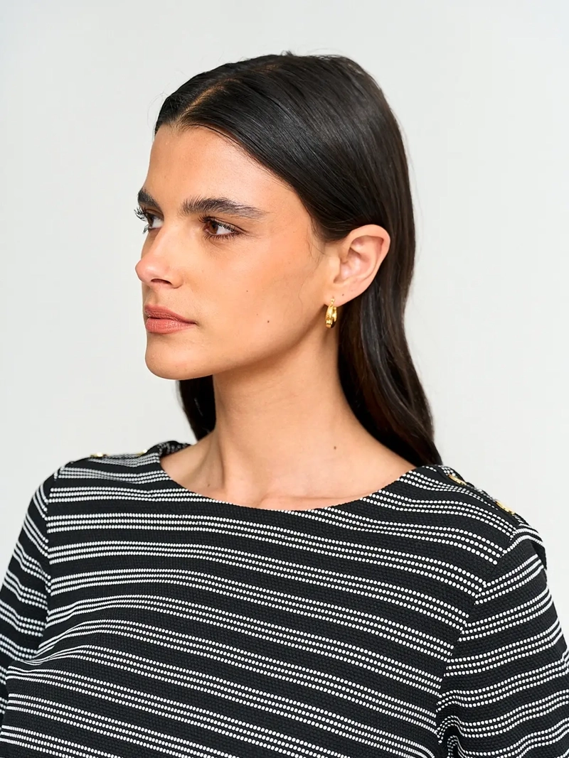 POLERA MUJER CACHAREL MANGA 3/4 TEXTURADA - 3
