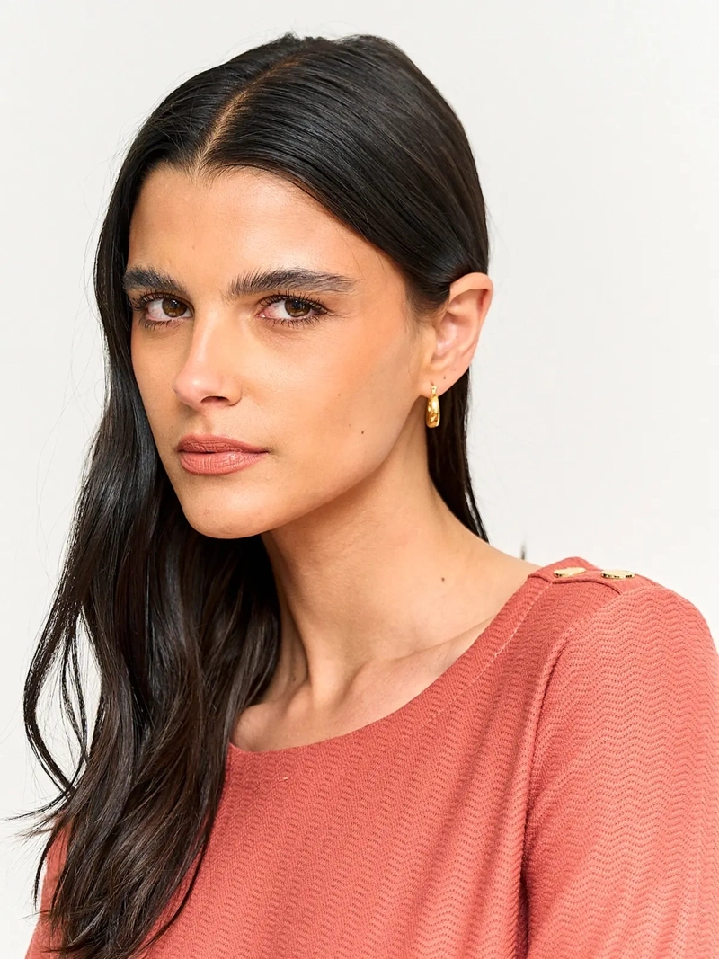 POLERA MUJER CACHAREL MANGA 3/4 TEXTURADA - 3