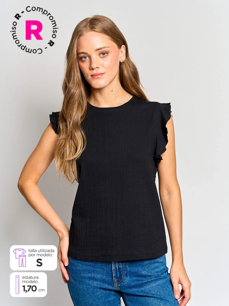 POLERA MUJER PEPE JEANS ALGODÓN VUELOS - 1