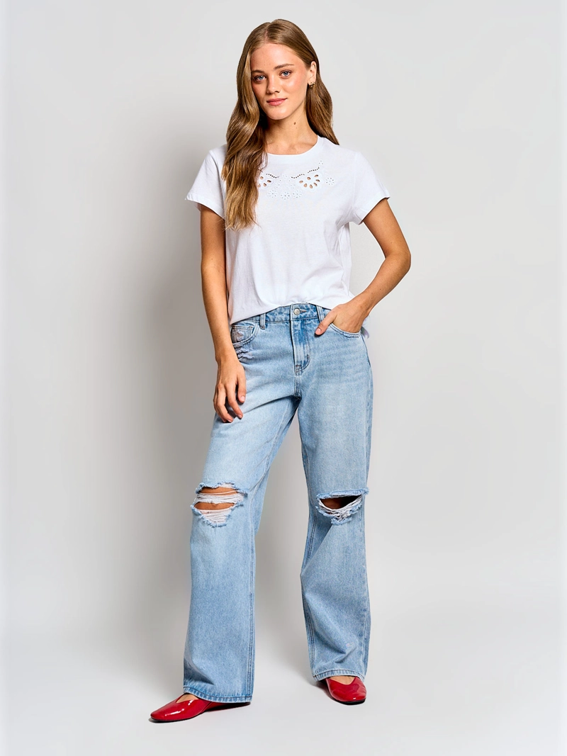 POLERA MUJER PEPE JEANS ALGODÓN BRODERIE - 4