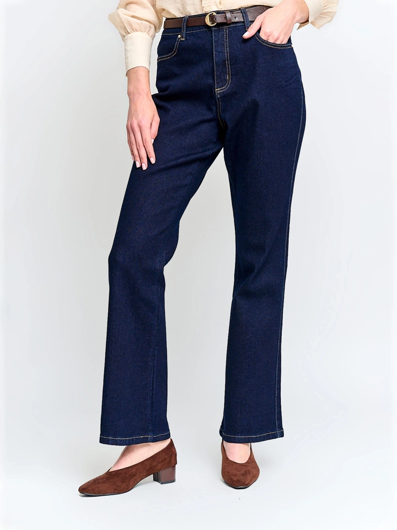 JEANS MUJER CACHAREL ALGODÓN RECTO CINTURÓN - 2