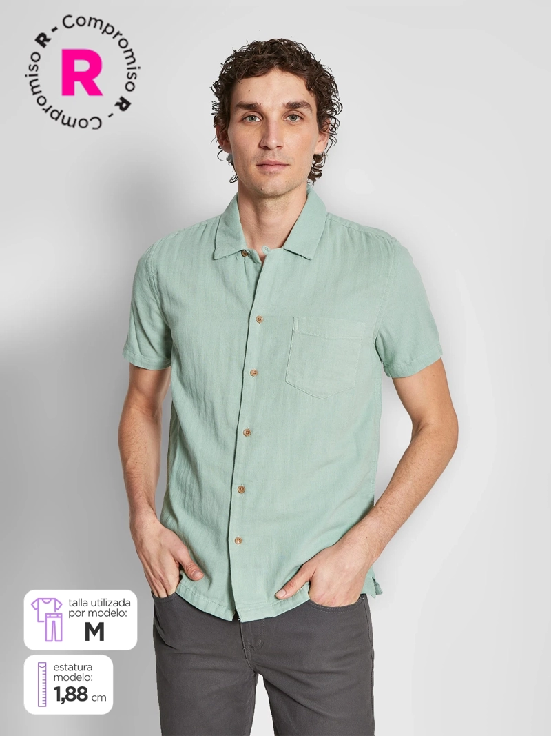 CAMISA HOMBRE AEROPOSTALE ALGODÓN MANGA CORTA TEXTURA