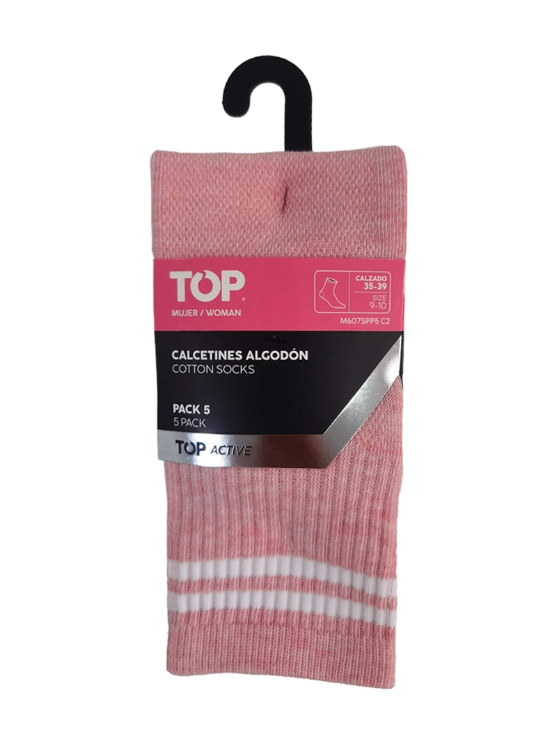 PACK X5 CALCETINES MUJER TOP ALGODÓN DEPORTIVOS - 7