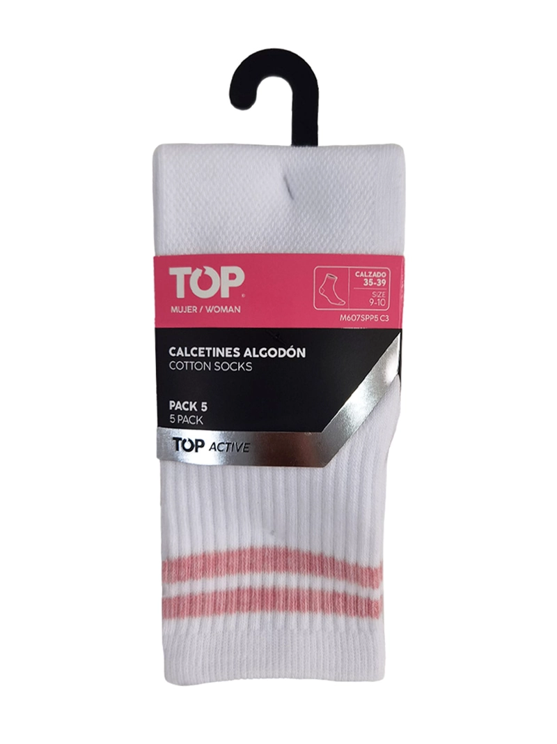PACK X5 CALCETINES MUJER TOP ALGODÓN DEPORTIVOS - 7