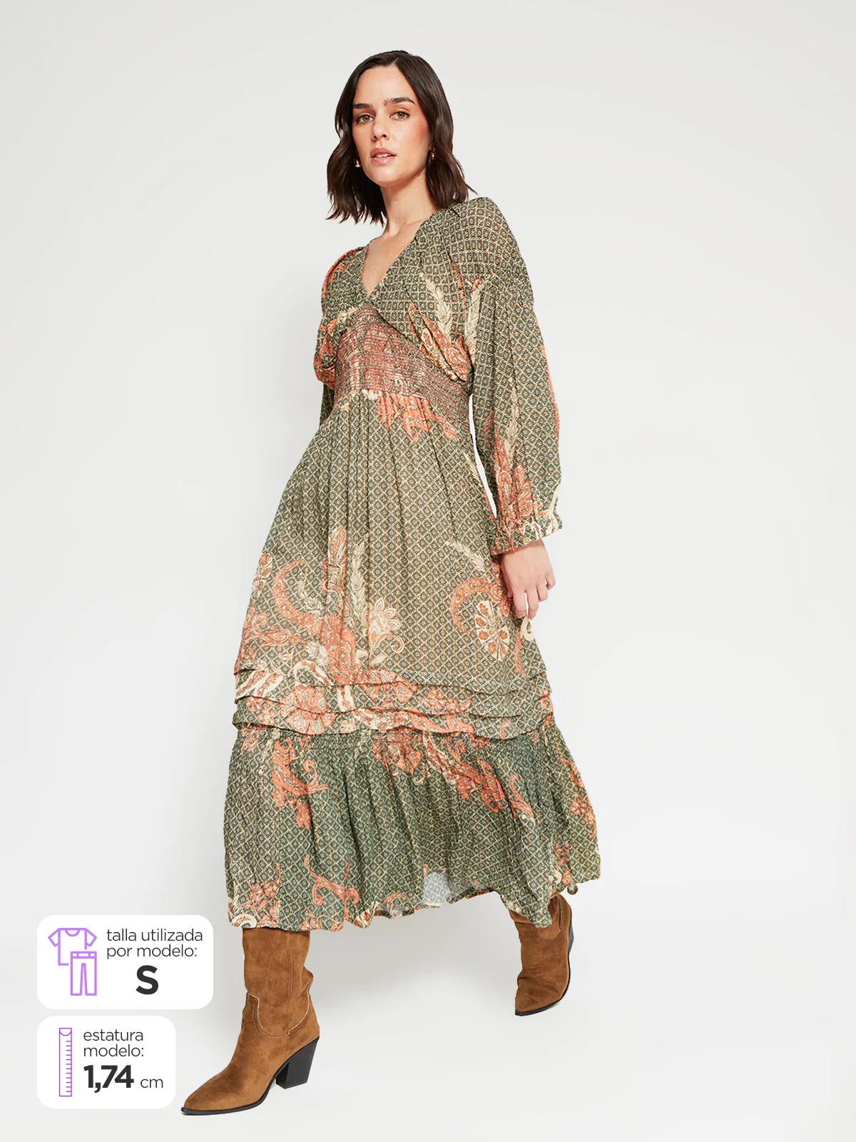 VESTIDO MUJER TATIENNE LARGO ESTAMPADO - 1