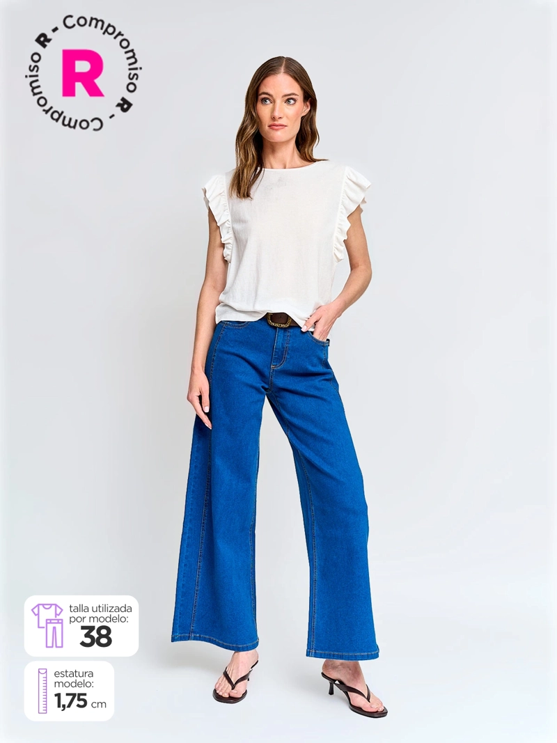 JEANS MUJER REGATTA ALGODÓN WIDE LEG - 1