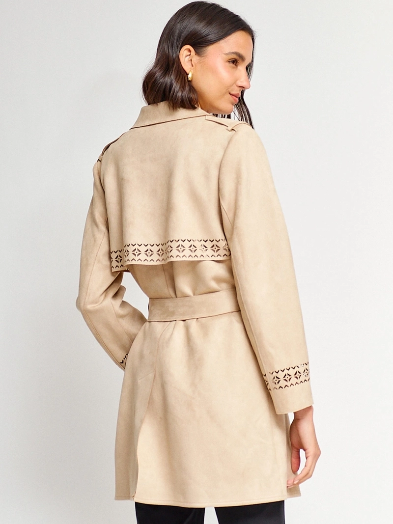 CHAQUETA MUJER CACHAREL EFECTO SUEDE APLICACIONES - 2