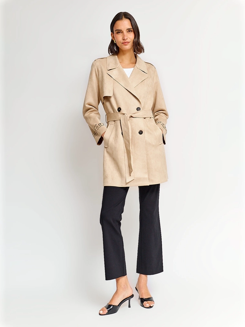 CHAQUETA MUJER CACHAREL EFECTO SUEDE APLICACIONES - 4