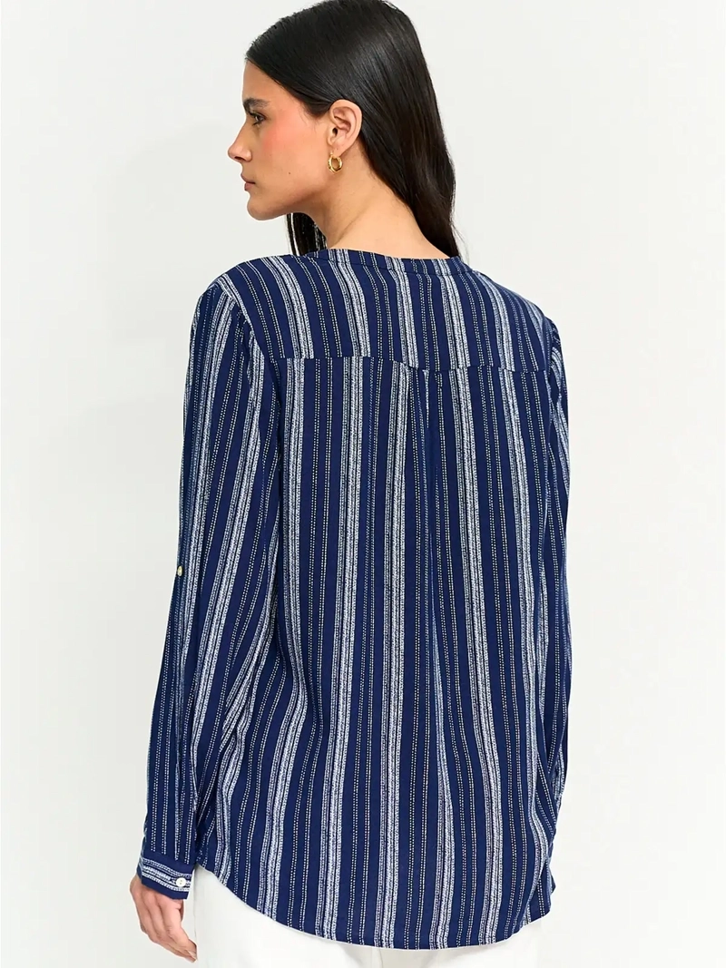 BLUSA MUJER AZIZ CUELLO MAO MANGA LARGA PRINT - 2