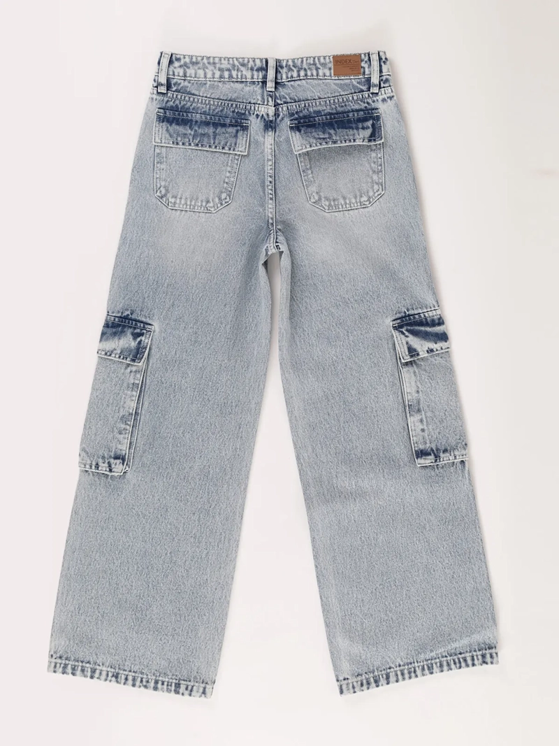 JEANS NIÑA INDEX ALGODÓN WIDELEG CARGO - 2
