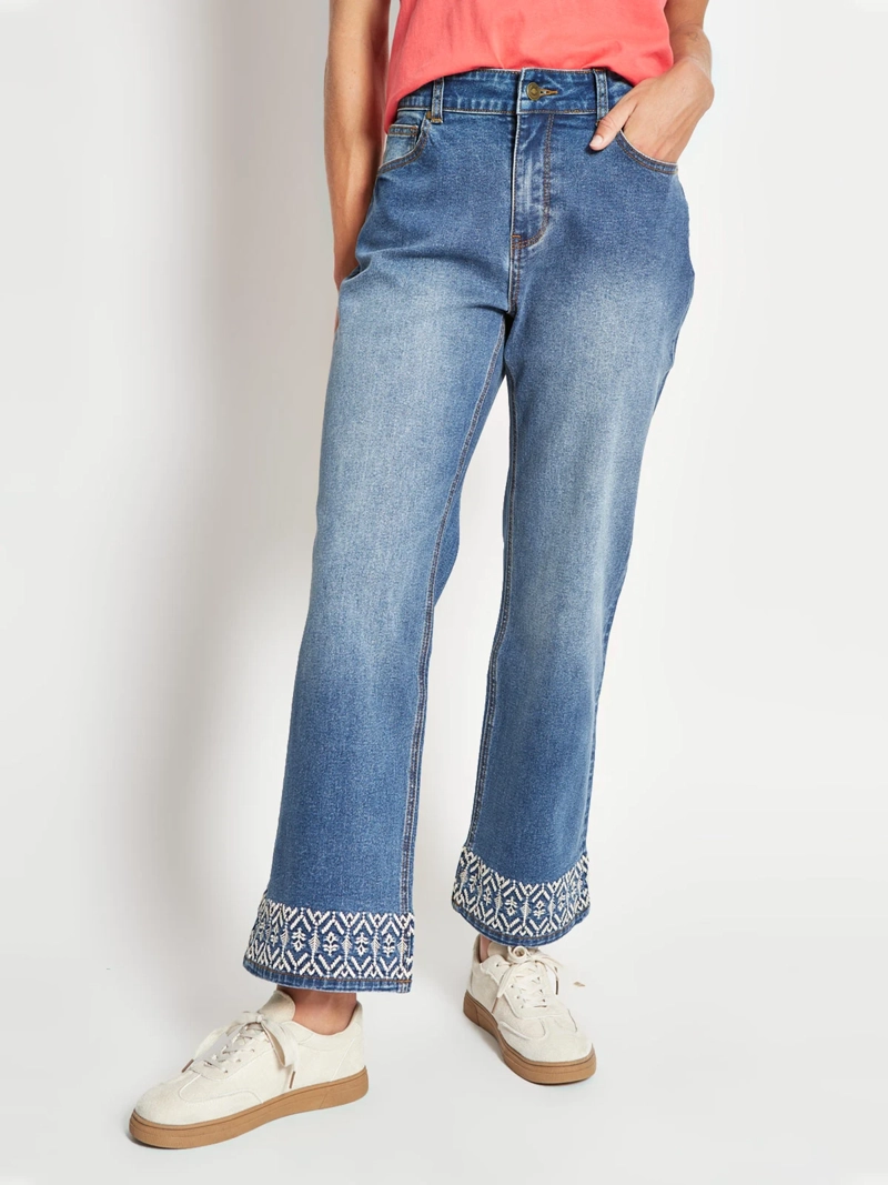 JEANS MUJER AZIZ ALGODÓN BORDADO - 2