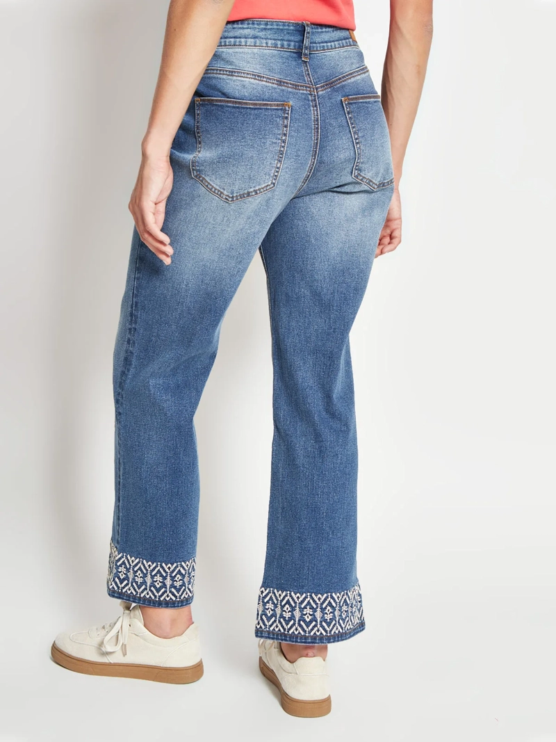 JEANS MUJER AZIZ ALGODÓN BORDADO - 3
