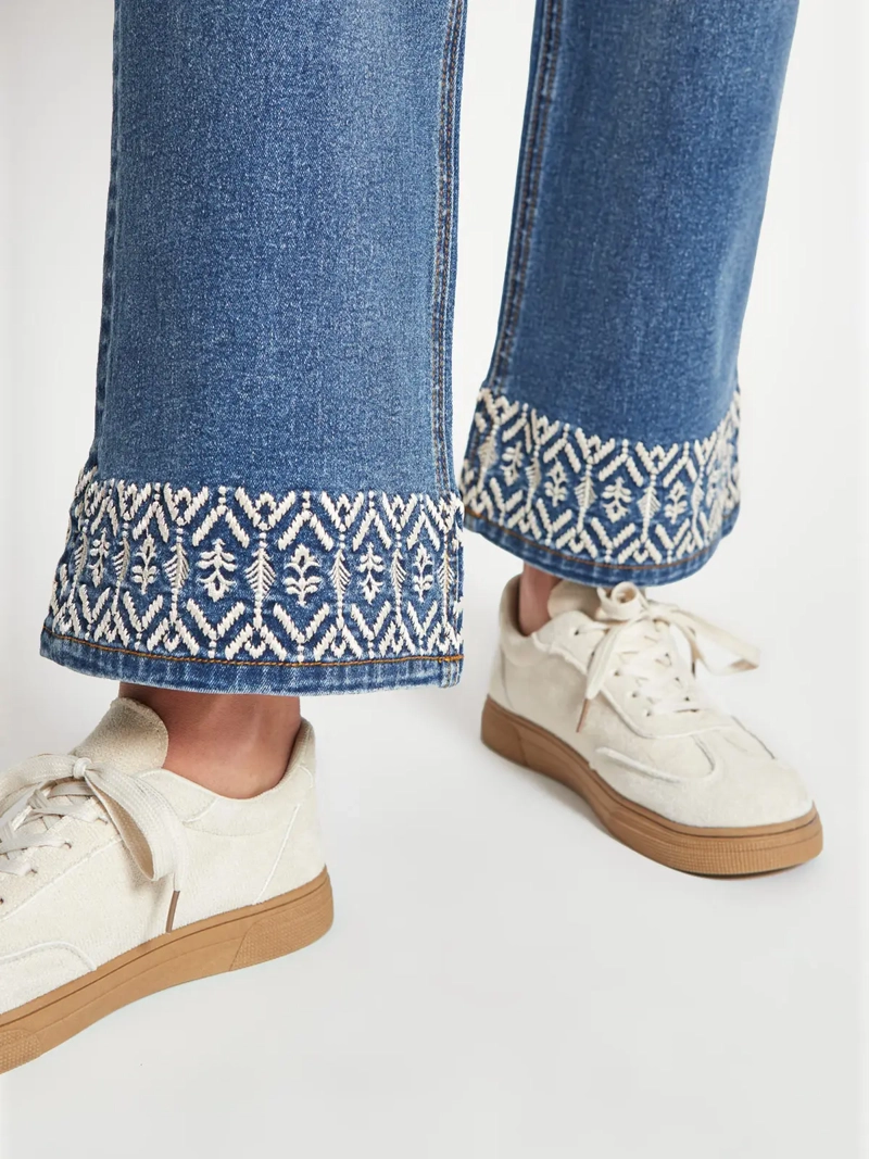 JEANS MUJER AZIZ ALGODÓN BORDADO - 4