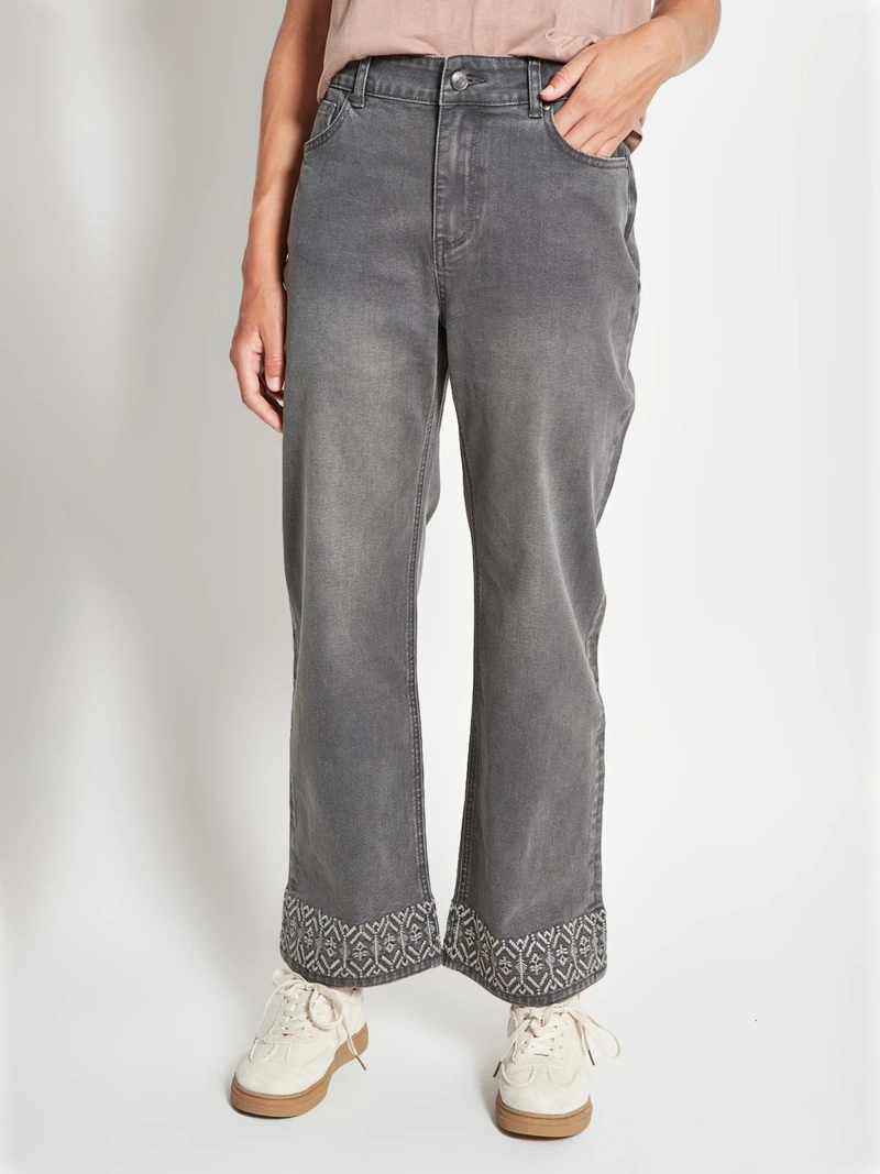JEANS MUJER AZIZ ALGODÓN BORDADO - 2