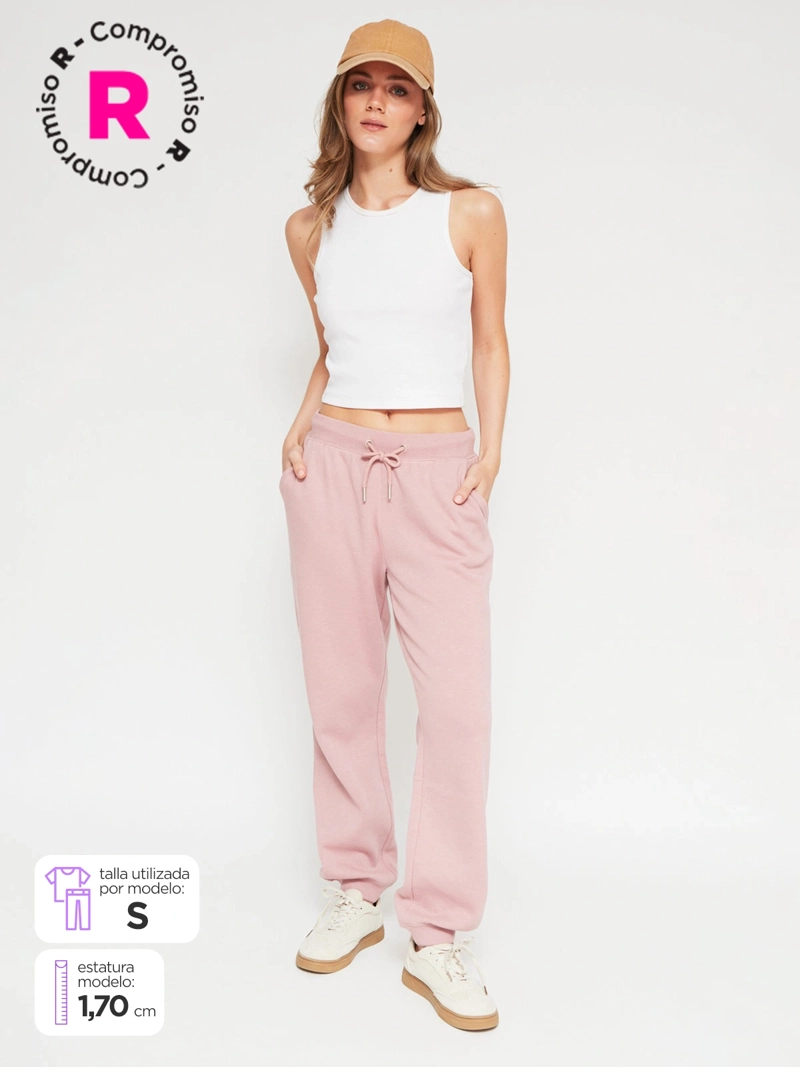 PANTALÓN DE BUZO MUJER INDEX ALGODÓN BÁSICO - 1