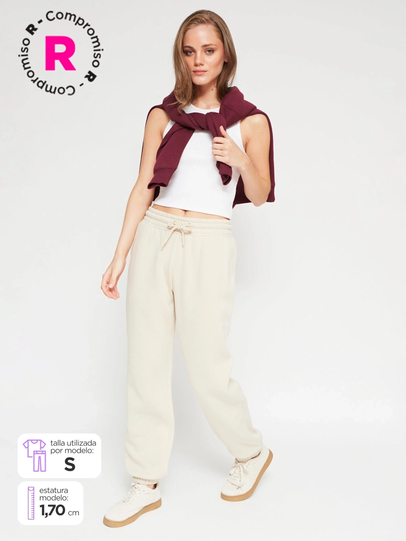 PANTALÓN DE BUZO MUJER INDEX ALGODÓN BÁSICO - 1