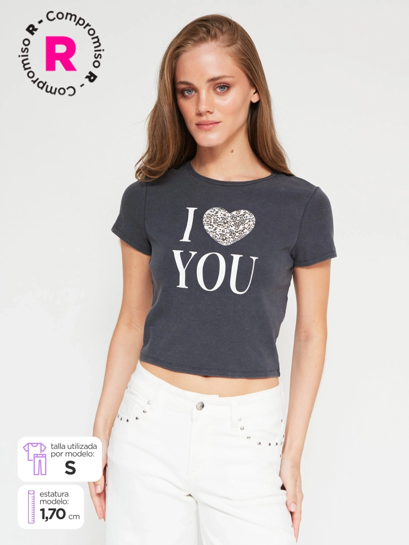 POLERA MUJER INDEX ALGODÓN MANGA CORTA ANIMAL PRINT