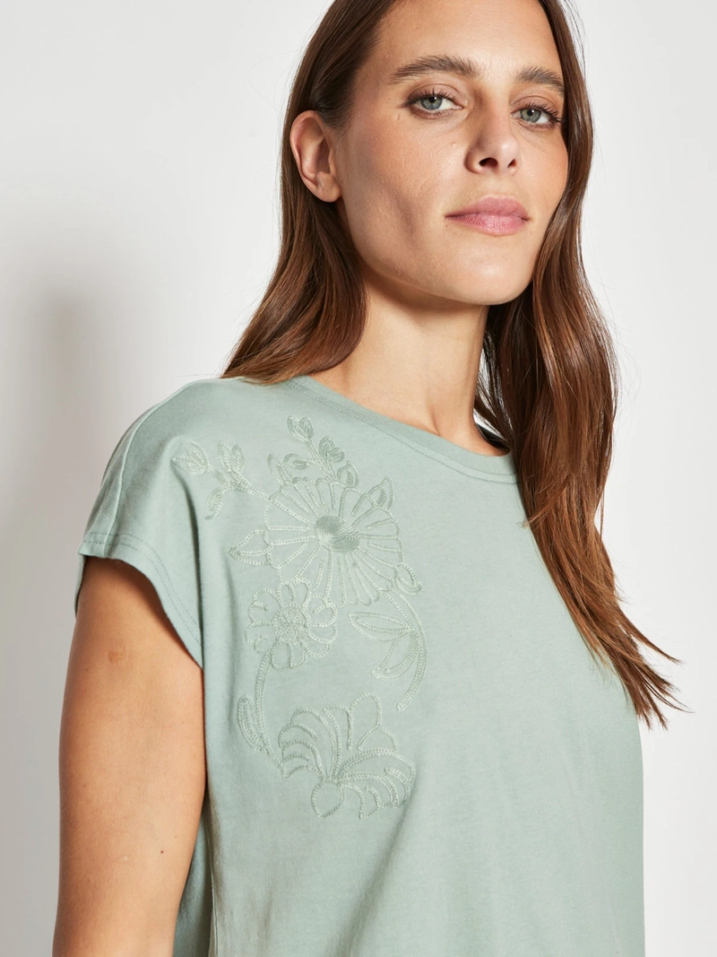 POLERA MUJER REGATTA ALGODÓN MANGA CORTA BORDADO - 3