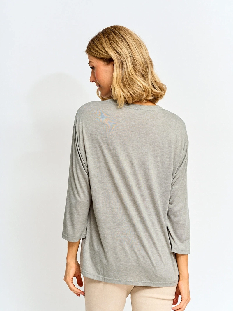 POLERA MUJER AZIZ MANGA 3/4 CORDADA - 2